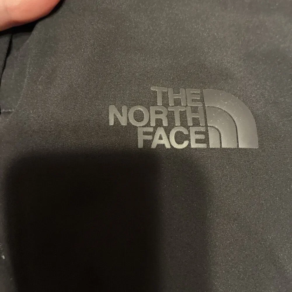 north face hooded solid black long sleeve windwall nylon puffer jacket Medium